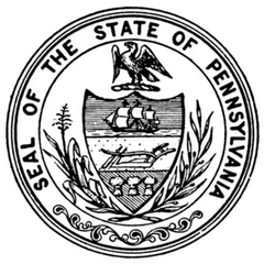 The Seal Of The State Of Pennsylvania Black & White Sketch Sticker Die Cut Vinyl Decal