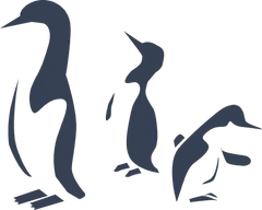 Three Penguins Only Black Sticker Die Cut Vinyl Decal