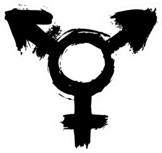 Transgender Symbol In Black Paint Sticker Die Cut Vinyl Decal