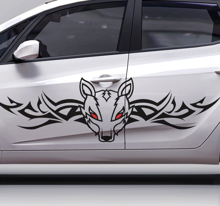 Tribal dog with red eyes Car Decal Die Cut Vinyl Decal