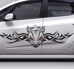 Tribal dog with red eyes Car Decal Die Cut Vinyl Decal