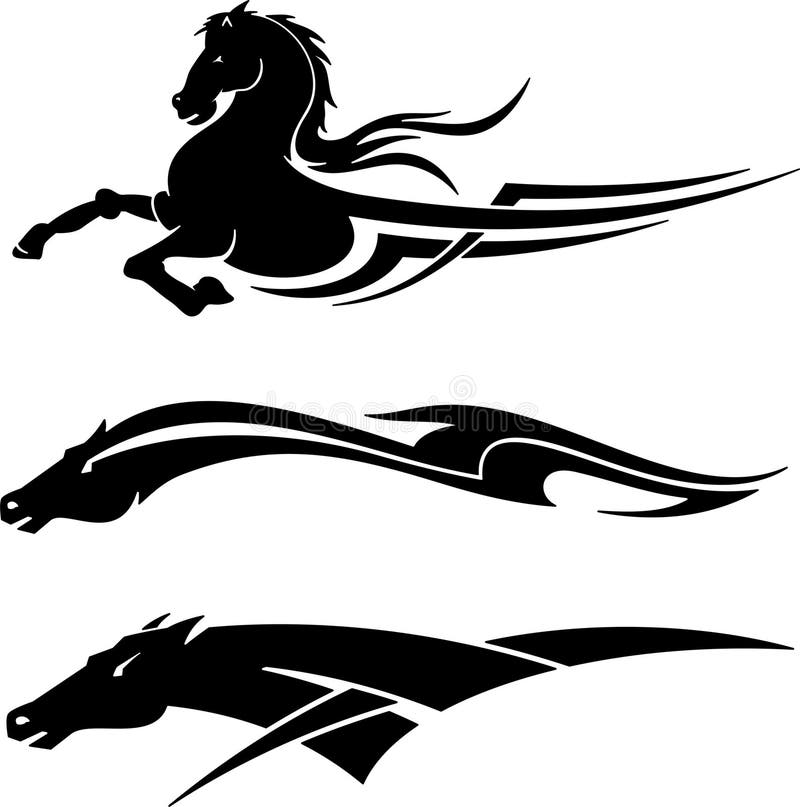 Tribal Horse Vehicle Graphics Vector Set Stock Vector Die Cut Vinyl Decal