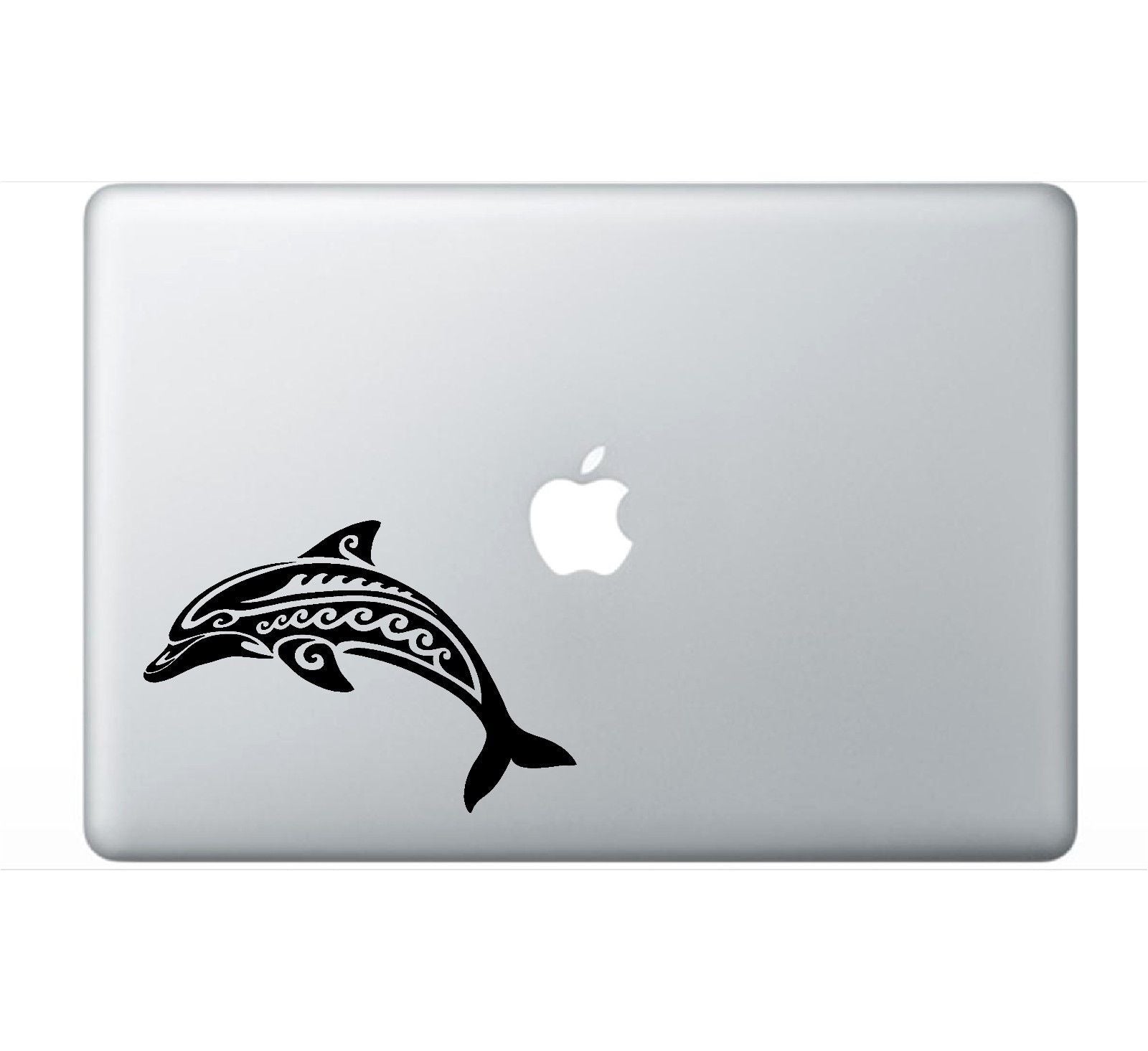 tribal-dolphin-vinyl-decal applied on car window outdoor waterproof