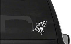 tribal-shark-vinyl-decal applied on car window outdoor waterproof