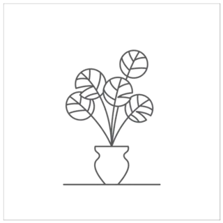 Tropical Big Leaf Potted Plant Transfer Sticker Die Cut Vinyl Decal