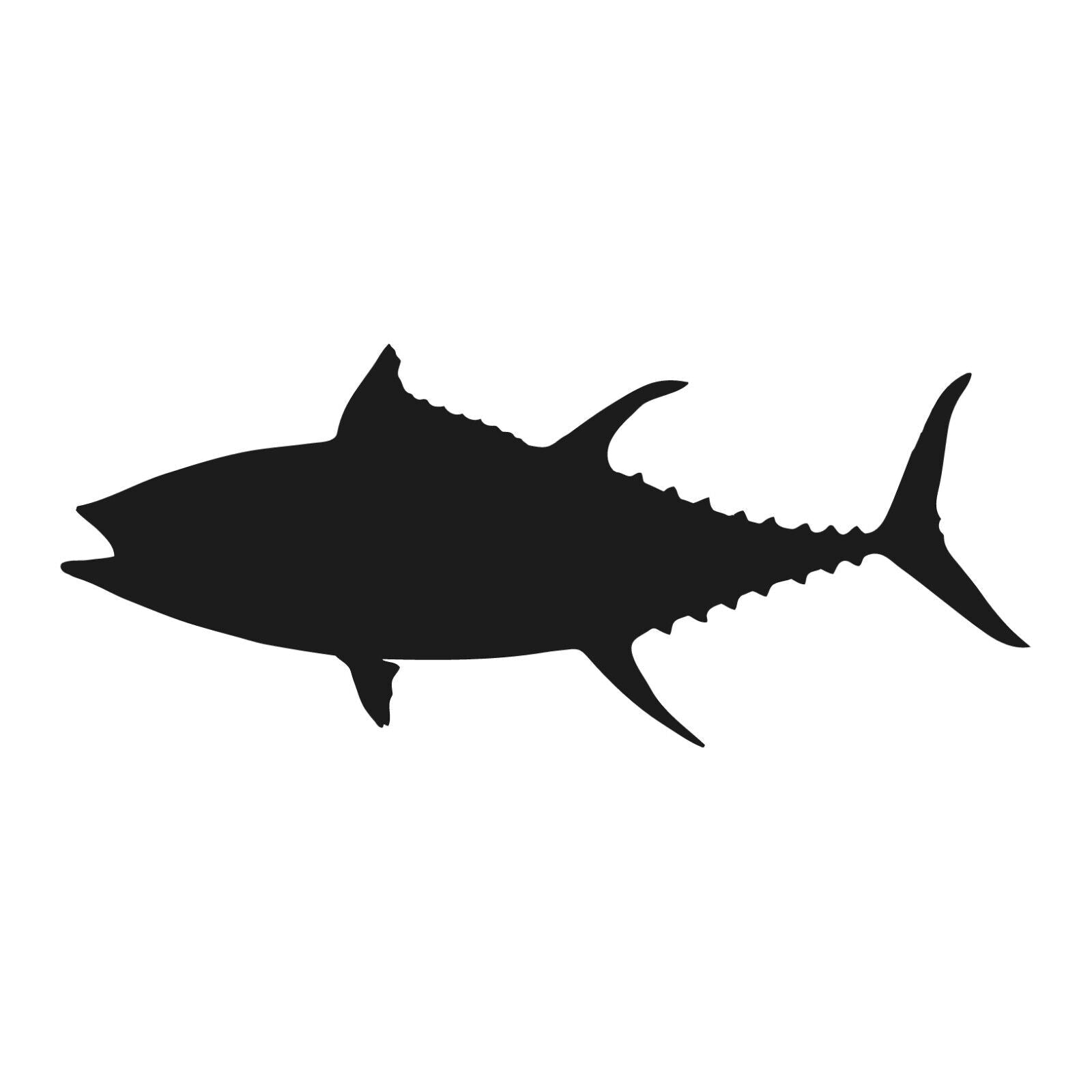tuna fish vinyl decal black die cut fishing sticker for cars trucks windows laptops