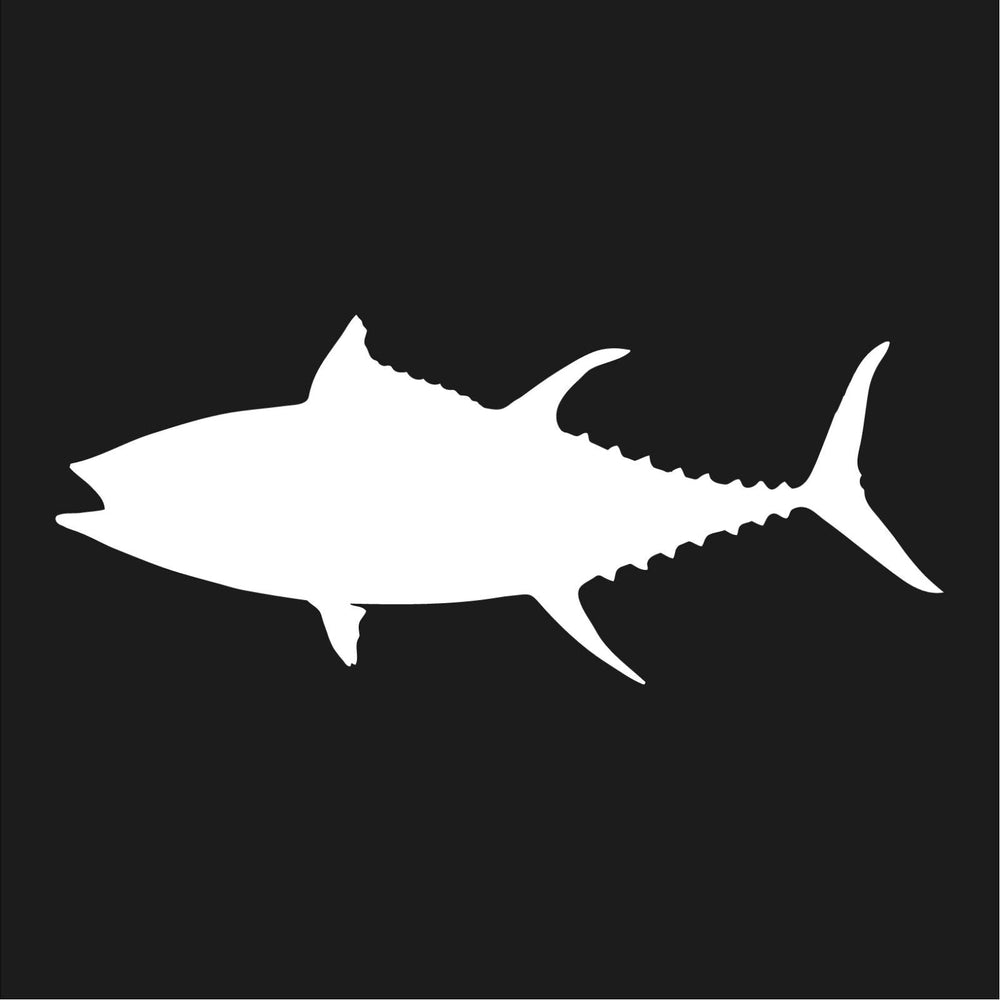 tuna fish vinyl decal white die cut fishing graphic sticker for vehicles and laptops