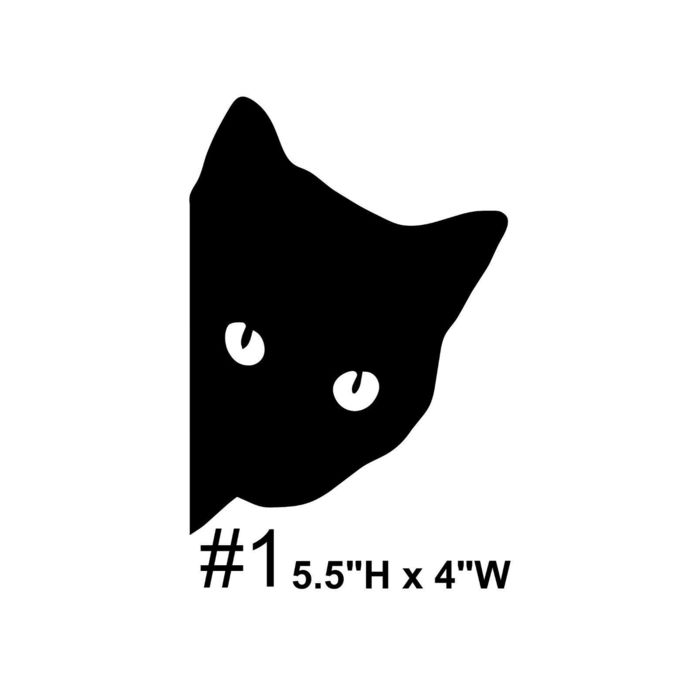 Peek-A-Boo Black Cat Cute Car Die Cut Vinyl Decal