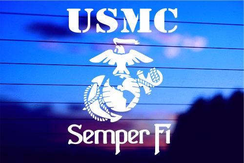 USMC Semper Fi vinyl die cut decal for cars trucks laptops windows