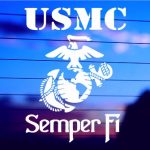 USMC Semper Fi vinyl die cut decal for laptops windows