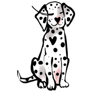 Watercolor Dalmatian Heart Sticker Die Cut Vinyl Decal