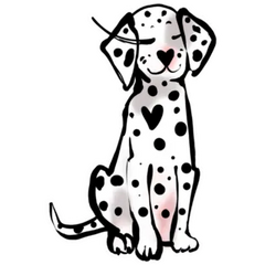 Watercolor Dalmatian Heart Sticker Die Cut Vinyl Decal