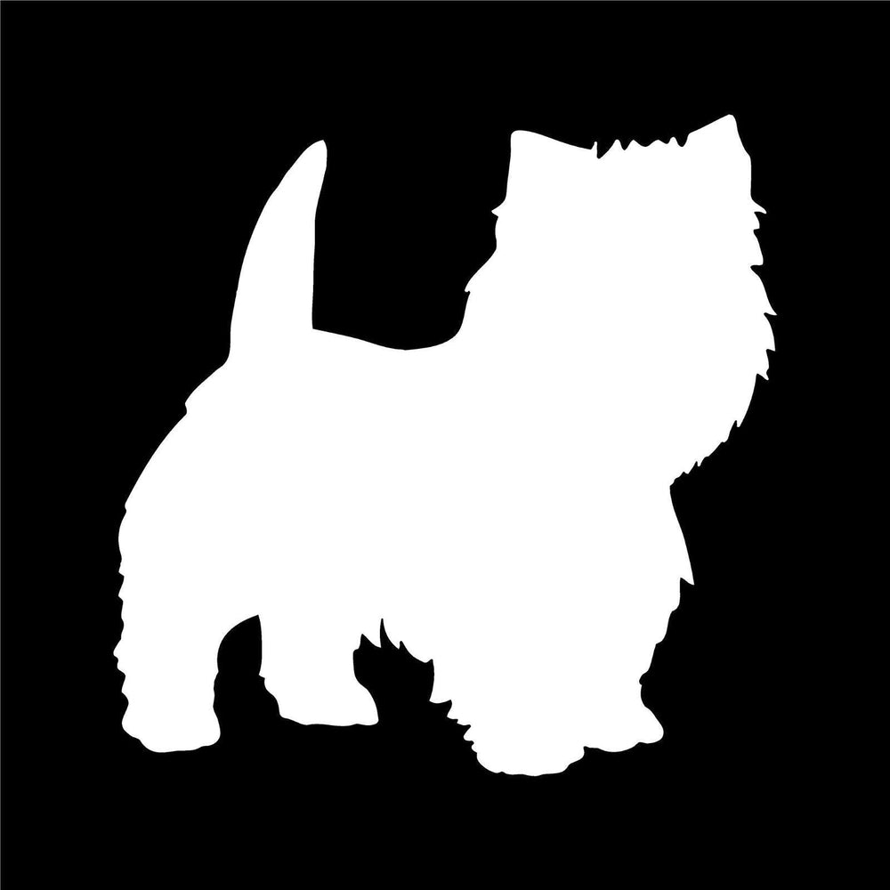 west highland white terrier vinyl decal white die-cut dog silhouette sticker for vehicle windows laptops