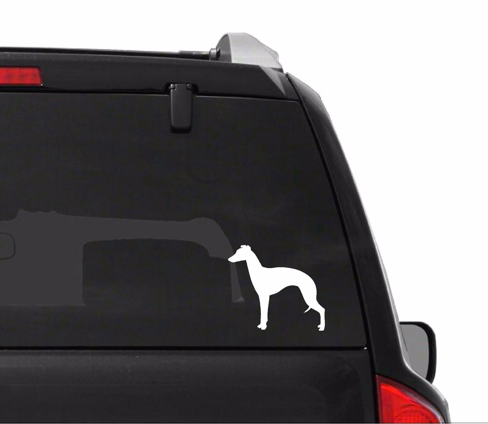 whippet-dog-vinyl-decal different size options for cars trucks laptops
