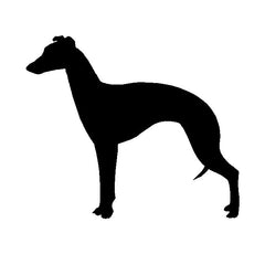 whippet-dog-vinyl-decal black die cut waterproof for cars trucks laptops